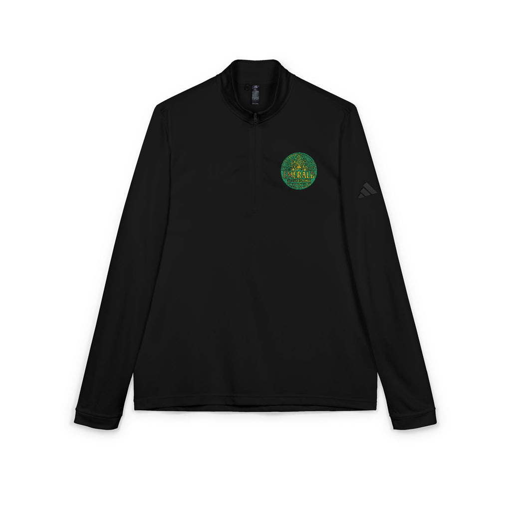 Emerald Effervescence Embroidered Adidas Quarter-Zip Pullover — Logo