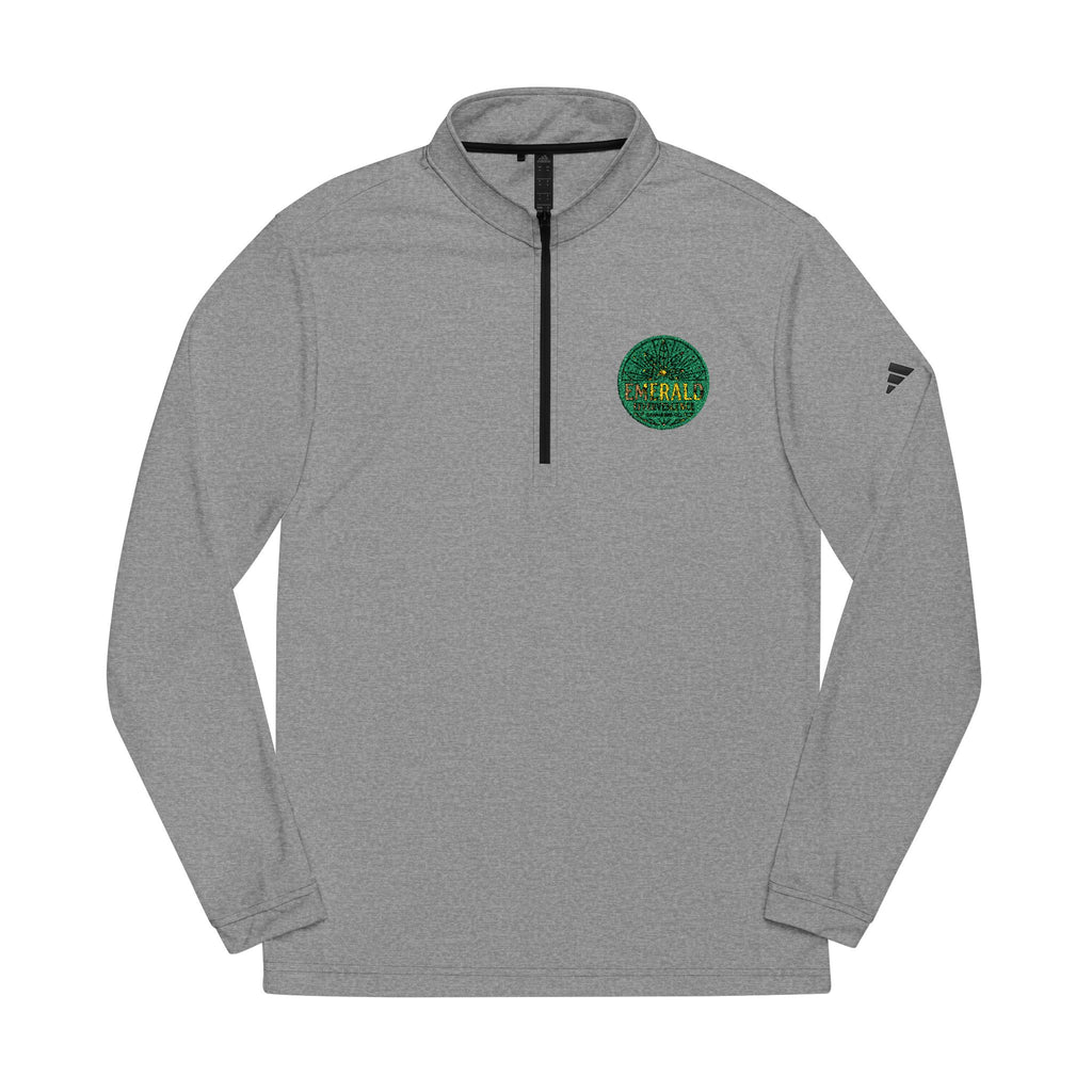 Emerald Effervescence Embroidered Adidas Quarter-Zip Pullover — Logo