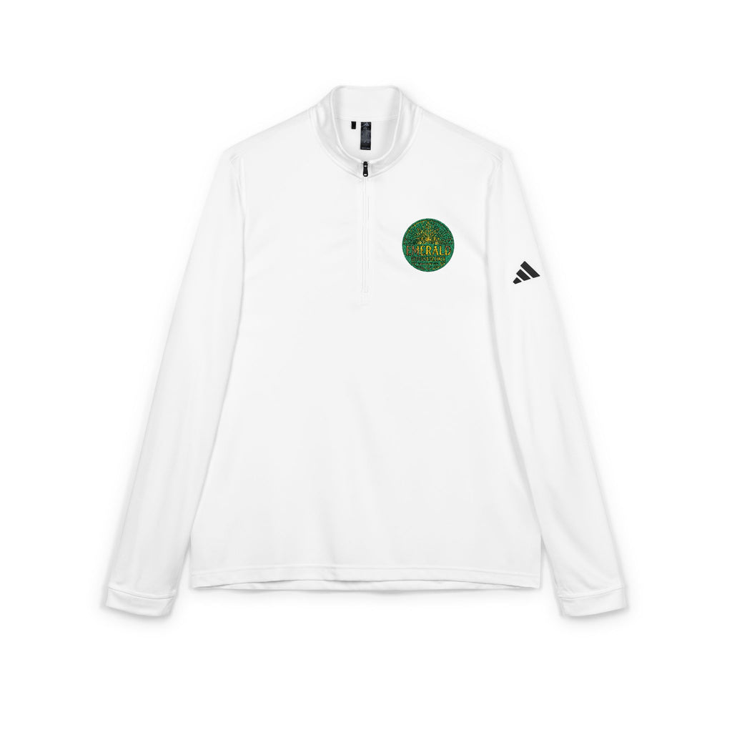 Emerald Effervescence Embroidered Adidas Quarter-Zip Pullover — Logo