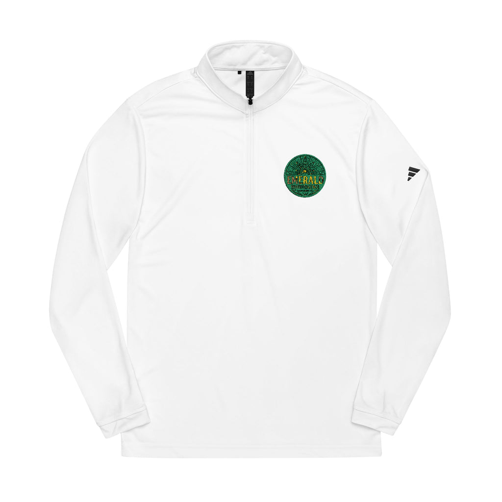 Emerald Effervescence Embroidered Adidas Quarter-Zip Pullover — Logo