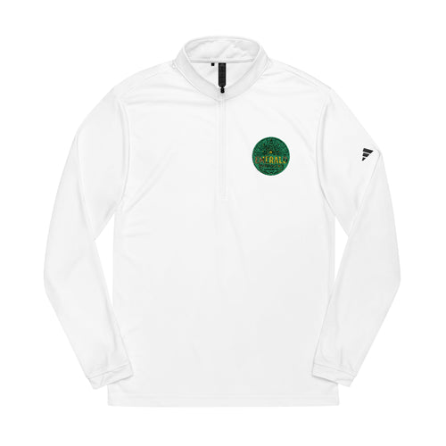 Emerald Effervescence Embroidered Adidas Quarter-Zip Pullover — Logo